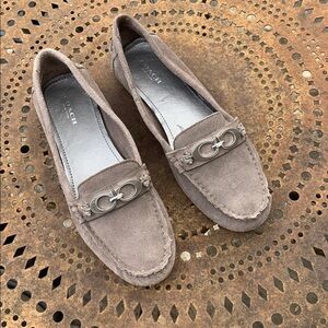 Coach Women's Fortunata Taupe Loafers Moccasins 7.5